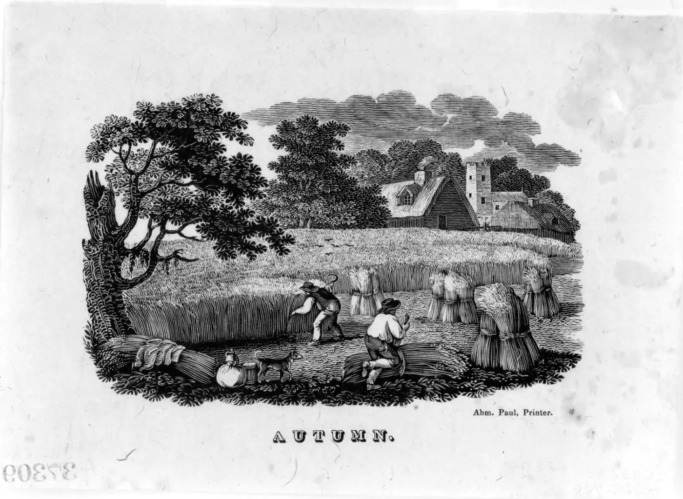 Autumn. Abraham Paul, printer, New York, circa 1816.