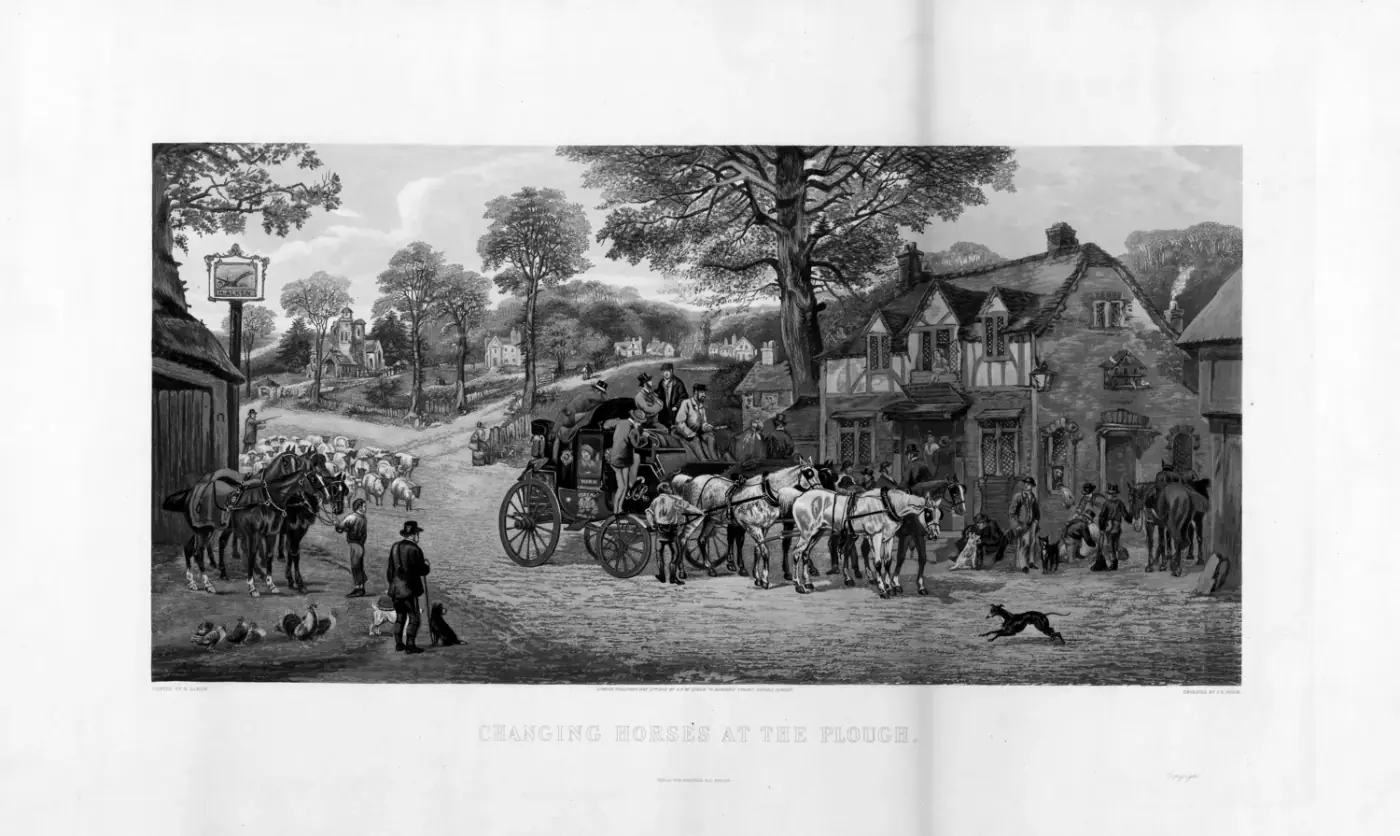 Changing Horses. Henry Alken, London, circa 1820.